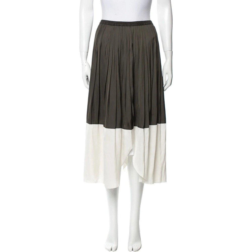 Ulla Johnson Skirt‎ Womens 8 Colorblock Pleated Asymmetrical Midi Designer